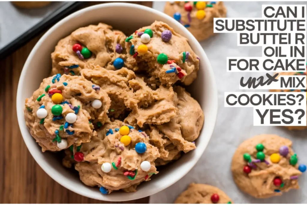 "Substitute butter for oil in cake mix cookies - freshly baked cookies with butter"