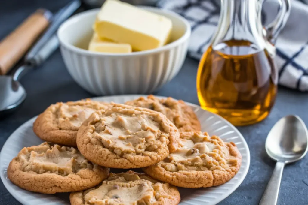 "Freshly baked cake mix cookies cooling on a wire rack"