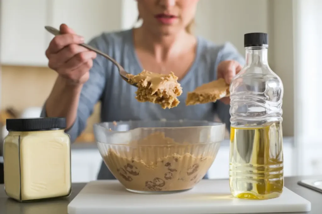 "Substitute butter for oil in cake mix cookies - freshly baked cookies with butter"