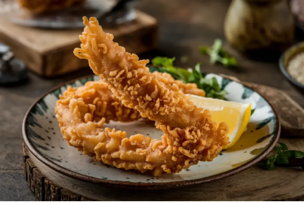 Close-up of crispy chicharrón on a plate

