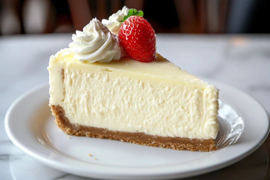 Cheesecake Factory cheesecake slice on a plate