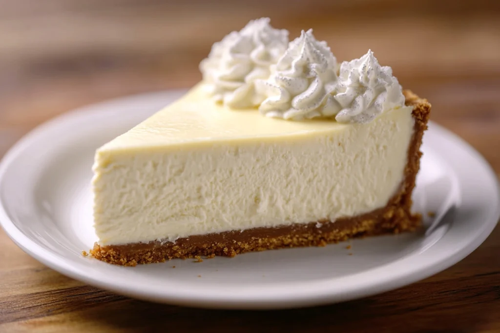 Slice of Cheesecake Factory cheesecake on a plate