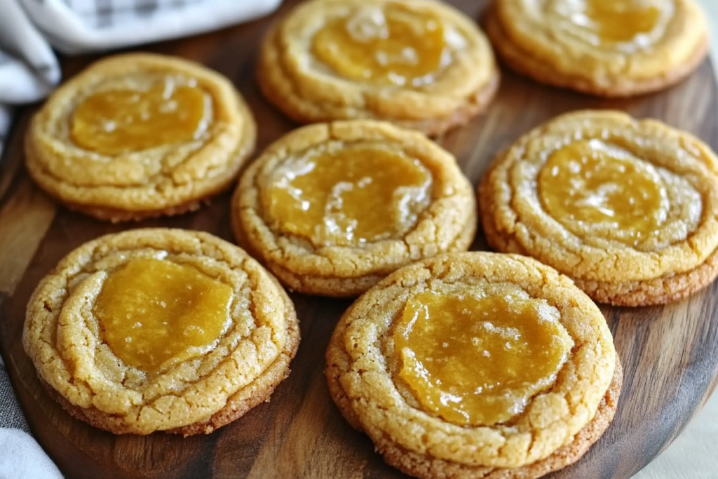 Cookies made with browned butter featuring golden edges and gooey centers.